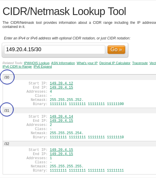 CIDR calculator